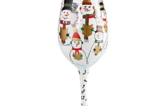 christmas theme wine glasses